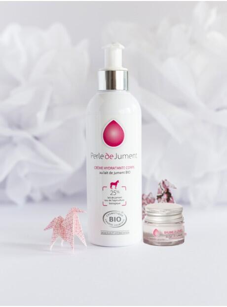 Coffret crème corps + baume lèvres + emballage cadeau