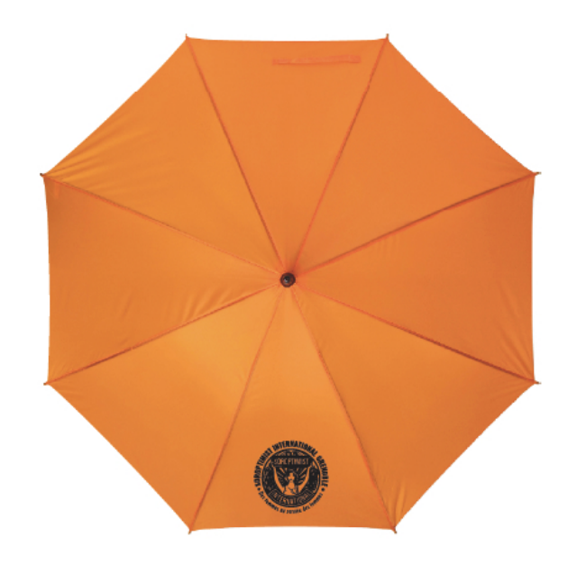 Parapluie manche canne bois auto orange Sorop'