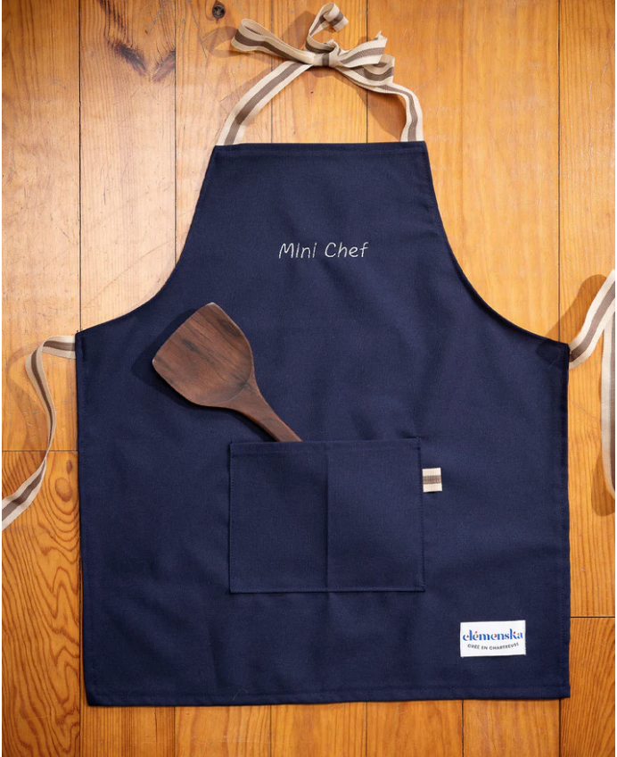 Tablier enfant Brodé Mini chef Bleu de France